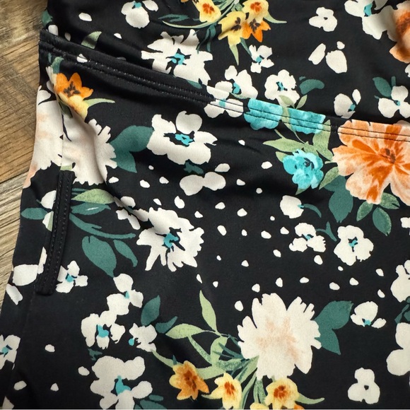 torrid Black Floral One-Piece Swimsuit with Yellow & Teal Blooms - Picture 10 of 11